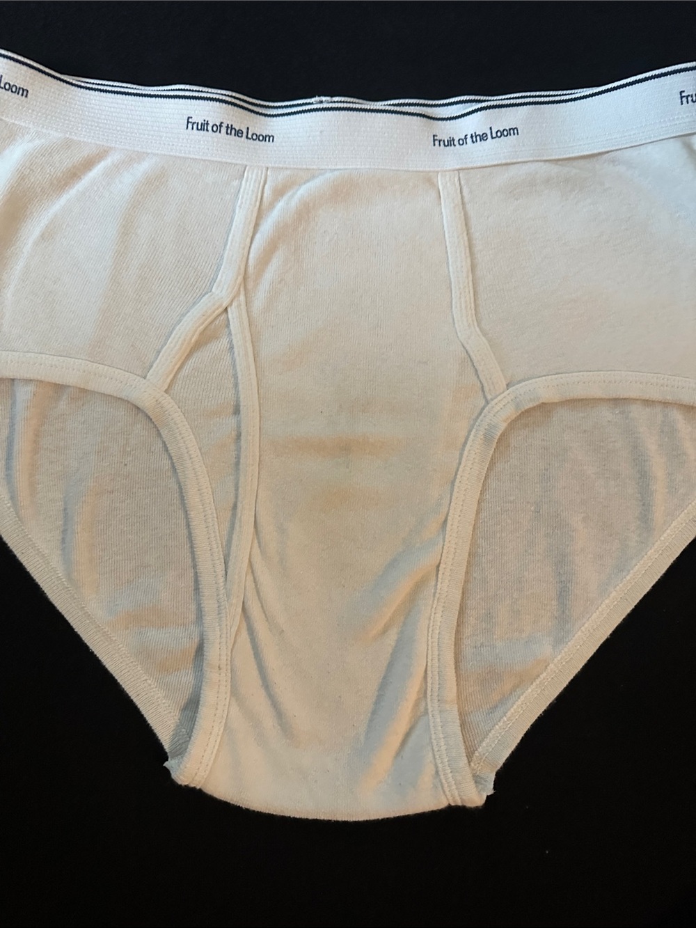 Fruit of the Loom Men's White Briefs with Logo Waistband
